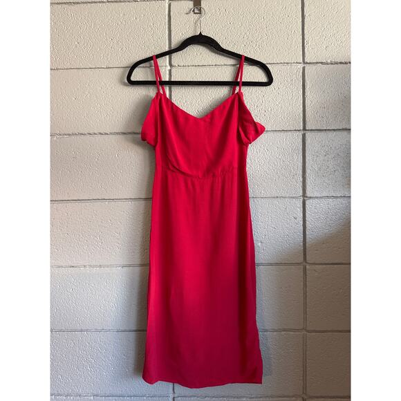 Women's Reformation Rena Off the Shoulder Dress in Cranberry size 0 Mobwife - Picture 3 of 6
